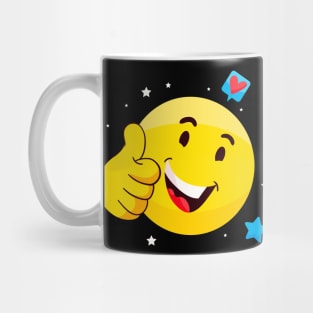 Emote Smile Thumbs Up Emoticon Funny Face Mug